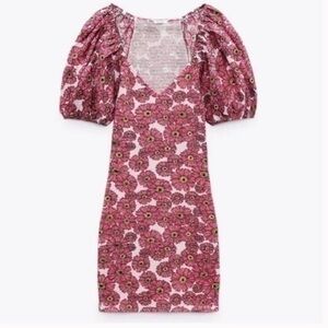 Zara Balloon Sleeve Mini Dress